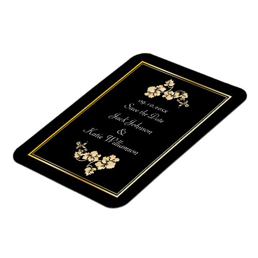 Bloemelement met gouden randen magneet (Linkerzijde)