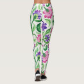 Bloemelementen Tie Dye Effect Patroon Leggings (Achterkant)