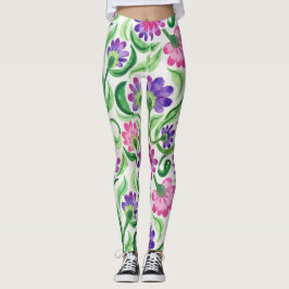 Bloemelementen Tie Dye Effect Patroon Leggings