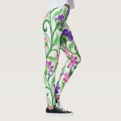 Bloemelementen Tie Dye Effect Patroon Leggings (Rechts)