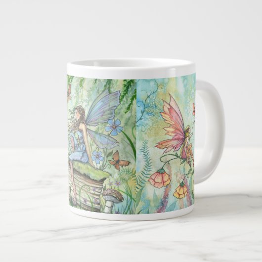 Bloemelfen Fantasy Kunst Jumbo Mok (Voorkant rechts)