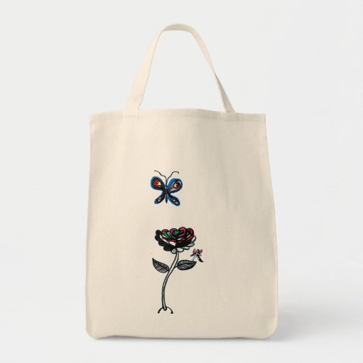 Bloemelfen Vlinder Biologische Tote Bag (Voorkant)