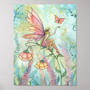 Bloemelfen Vlinder Kunst Poster Print