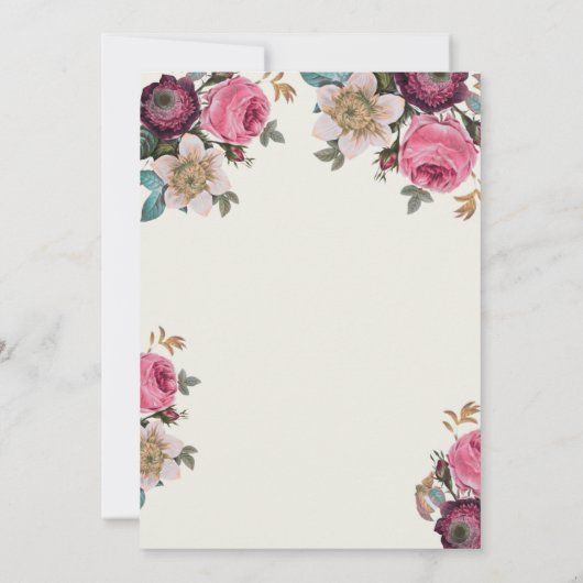  Bloemen 100e Verjaardagsuitnodiging Kaart (Achterkant)