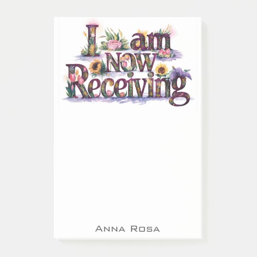 *~* Bloemen 11 IK ONTVANG NU AP85 Manifesting Post-it® Notes (Voorkant)