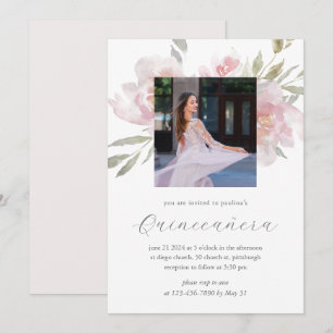  Bloemen 15 jaar Verjaardag Quinceañera Foto Kaart