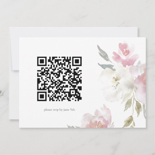 Bloemen 15e Verjaardag Quinceañera QR Code Kaart (Achterkant)