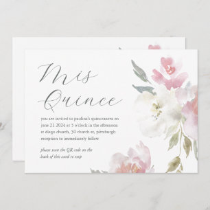 Bloemen 15e Verjaardag Quinceañera QR Code Kaart