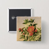 Bloemen, 1835 vierkante button 5,1 cm (Voorkant /achterkant)