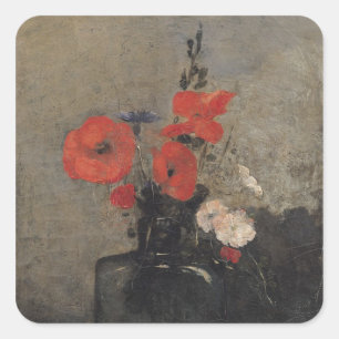 Bloemen, 1857 vierkante sticker