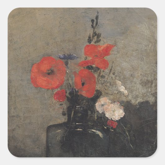 Bloemen, 1857 vierkante sticker (Voorkant)