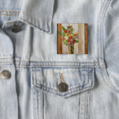 Bloemen 1929 vierkante button 5,1 cm (In situ)