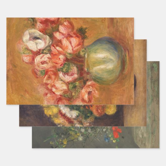 Bloemen (1) Decoupage Trio Set van Auguste Renoir Inpakpapier Vel (Set)