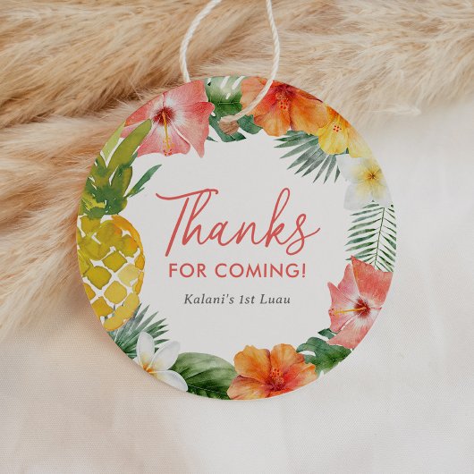 Bloemen 1e Luau Verjaardag Bedankjes Labels