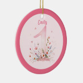 Bloemen 1e verjaardag Custom One Fairy Prinses Keramisch Ornament (Rechts)