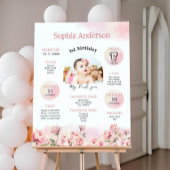 Bloemen 1e verjaardag mijlpaal foto afdruk