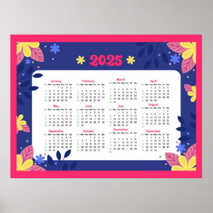 Bloemen 2025 Kalender Poster
