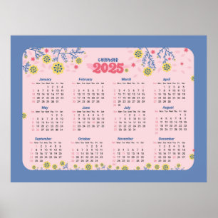 Bloemen 2025 Kalender Poster
