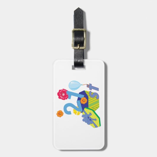 Bloemen 21e Verjaardag Bagagelabels (Voorkant verticaal)