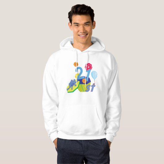 Bloemen 21e Verjaardag Mannen Hoodie (Voorkant volledig)