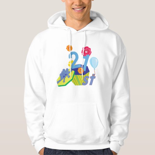 Bloemen 21e Verjaardag Mannen Hoodie (Voorkant)