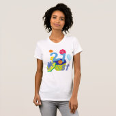Bloemen 21e verjaardag vrouwen T-shirt (Voorkant volledig)