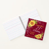 Bloemen 21e verjaardag Zonnebloem Bourgondië Gast Notitieboek (Binnen)