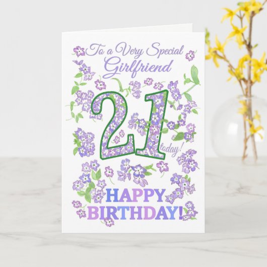 Bloemen 21ste Verjaardag Speciaal Vriendin Kaart (Gele Bloem)