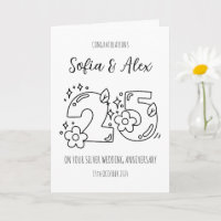 Bloemen 25ste huwelijksverjaardag groet