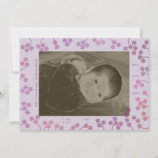 Bloemen 2 Foto Aankondiging Geboorte (Voorkant)