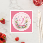 Bloemen 2e verjaardag aangepaste twee fee prinses servet (Insitu)