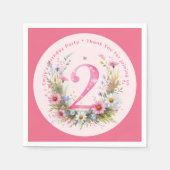 Bloemen 2e verjaardag aangepaste twee fee prinses servet (Voorkant)