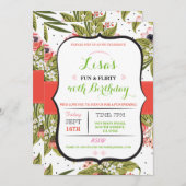 Bloemen 30e 40e 50e 60e Verjaardagsfeest Uitnodige Kaart (Voorkant / Achterkant)