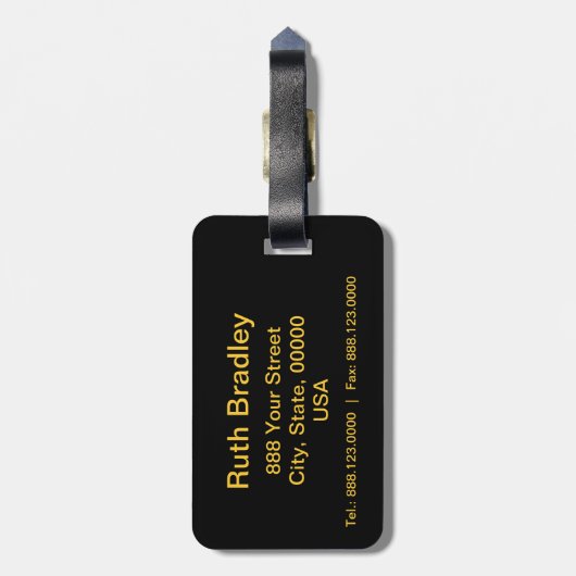 Bloemen 3 Glas in lood Monogram Bagagelabel (Achterkant verticaal)