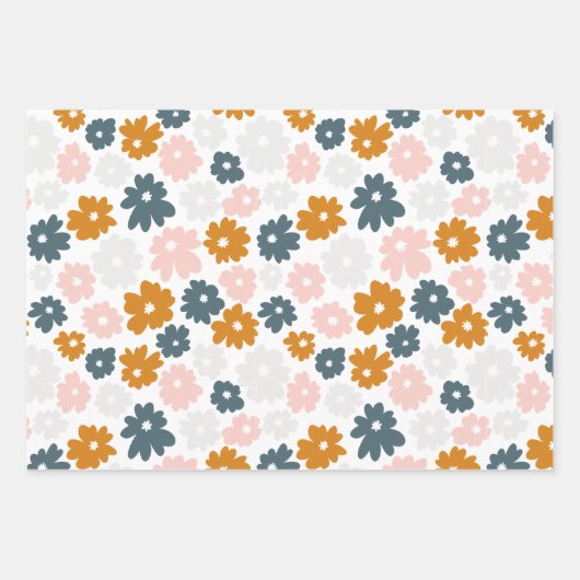 Bloemen 3 Pack Inpakpapier Vel (Voorkant)