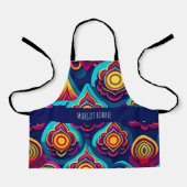 Bloemen 3D en heuvels regenboog patroon Schort (Voorkant)