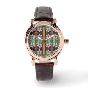 Bloemen 3D Photo-Art Patroon Tijdloze Elegantie Horloge