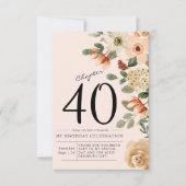 Bloemen 40e verjaardag bedankkaart (Voorkant)