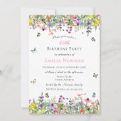 Bloemen 40e verjaardagsfeestje kaart (Voorkant)