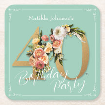  Bloemen 40e Verjaardagsmunt Glamoureus Goud
