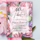 Bloemen 40ste Verjaardag Uitnodiging