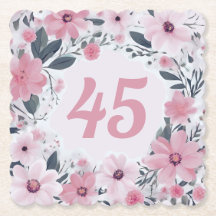 Bloemen 45e Verjaardagsfeestje Pastel Roze Bloemen