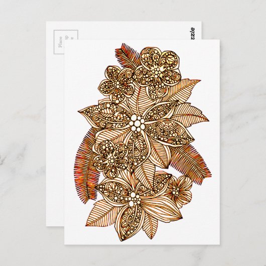 Bloemen 4 briefkaart (Voorkant / Achterkant)