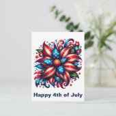 Bloemen 4 juli briefkaart (Staand voorkant)