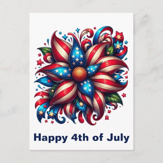 Bloemen 4 juli briefkaart (Voorkant)