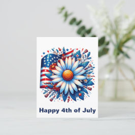 Bloemen 4 juli briefkaart