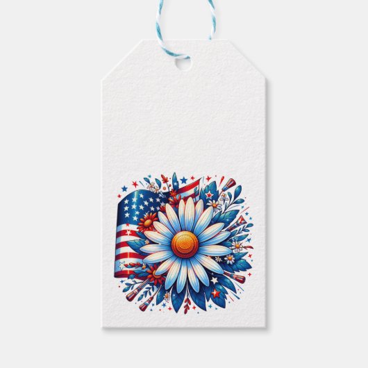 Bloemen 4 juli cadeaulabel (Voorkant)