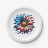 Bloemen 4 juli papieren bordje (Voorkant)