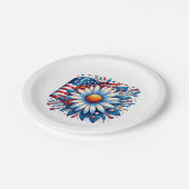 Bloemen 4 juli papieren bordje (Gekanteld)