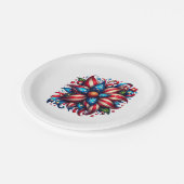Bloemen 4 juli papieren bordje (Gekanteld)